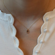 The Mini Hamsa Contour Necklace with Eye