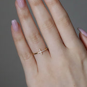 The Pave Side Cross Ring