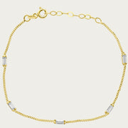 14KT Gold Multi Baguette Stone Bracelet