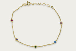 The 14KT Gold Bezel Station Bracelet