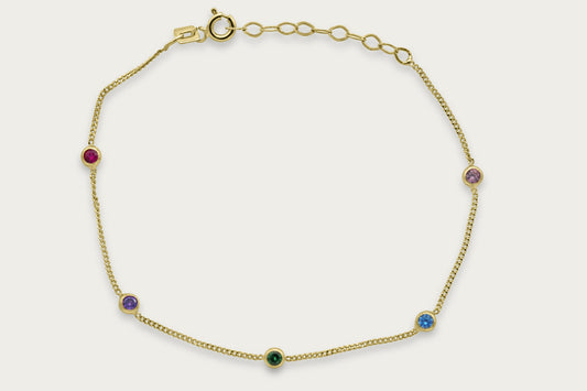 The 14KT Gold Bezel Station Bracelet