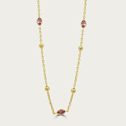 The Beaded Bezel Marquis CZ Station Necklace