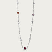 The Beaded Rainbow Bezel CZ Station Necklace
