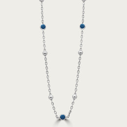 The Beaded Turquoise Bezel Station Necklace