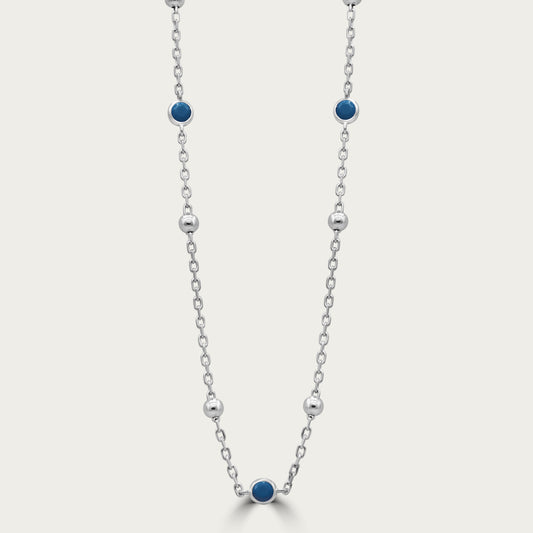 The Beaded Turquoise Bezel Station Necklace