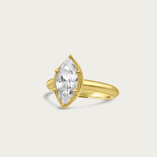 The Victorian Setting Marquise Solitaire Ring