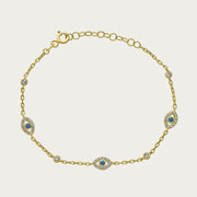 The Mini Matakia Bracelet with Bezel CZ