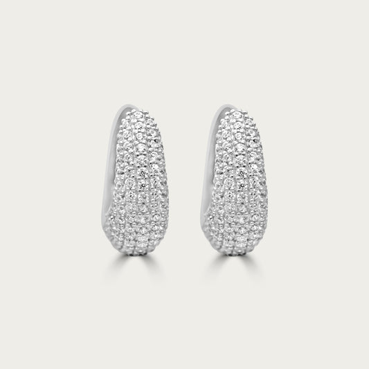The Tapered Pave Hoops