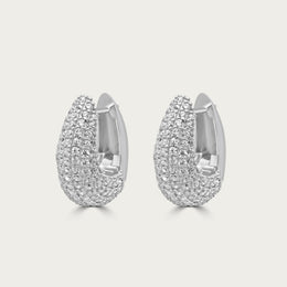 The Tapered Pave Hoops