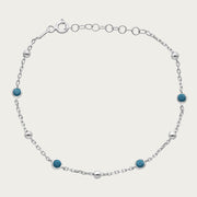 The Beaded Turquoise Bezel Station Bracelet