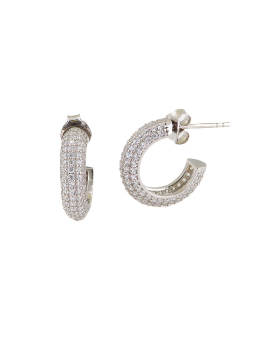 Small Pave Hoop Earrings