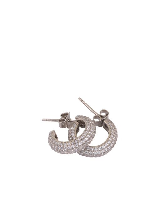 Small Pave Hoop Earrings