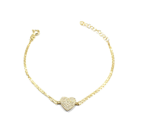 The Simple Pave Heart Bracelet